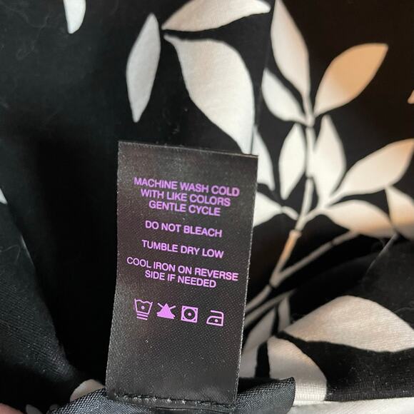 Slim-Sation Multiples Slimming Black White Floral Botanical Leggings Pants L - Picture 10 of 10